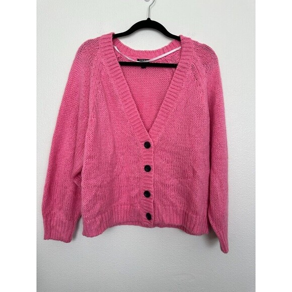 Torrid Chunky Knit Cardigan Sweater Button Down Pink V-Neck Women's Size 2X NEW - Picture 1 of 7